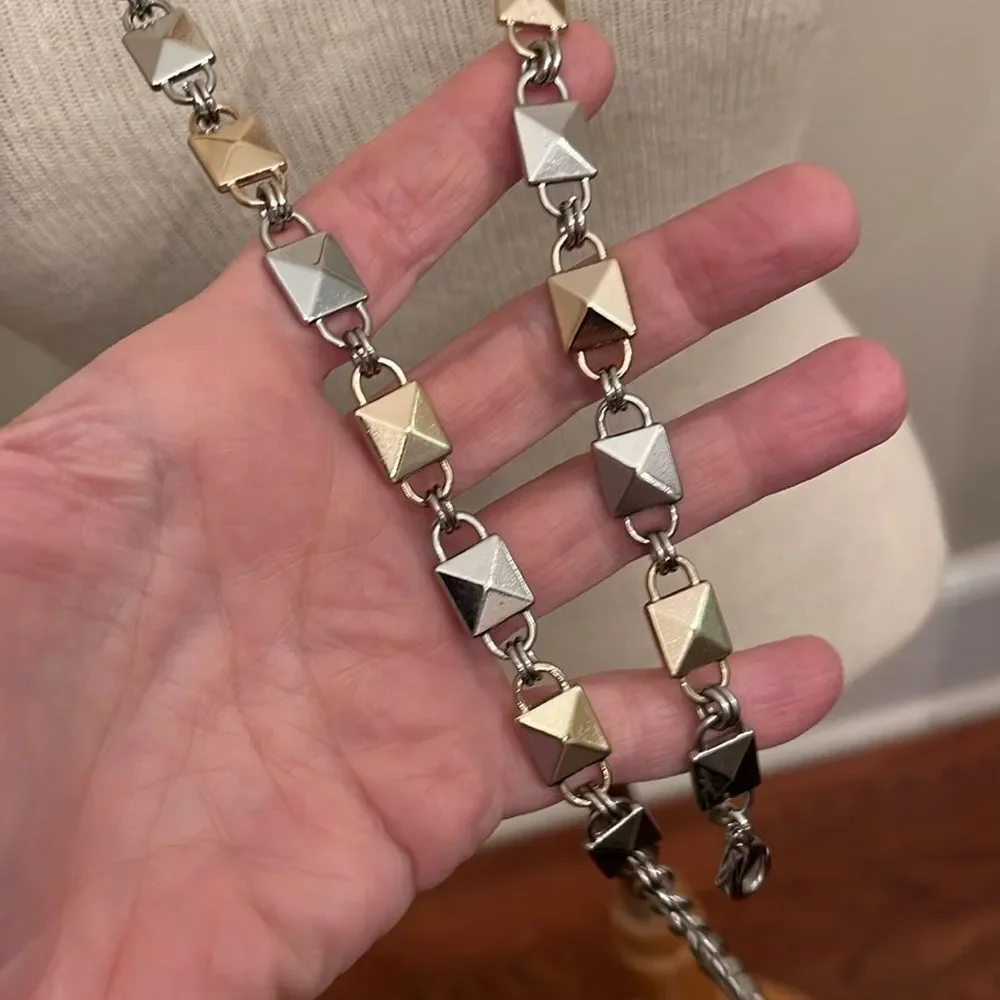 CHAPS Two-tone Stud Metal Chain Belt